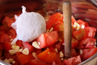 Coursely chopped ingredients and spices Coursely chopped ingredients and spices