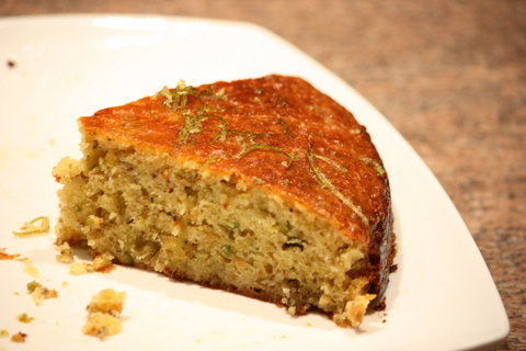 Pistachio, lime, yoghurt and cardamon cake