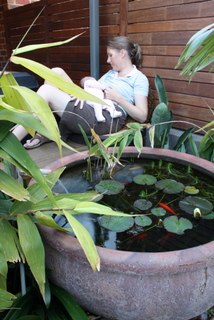 Relaxing by the pond