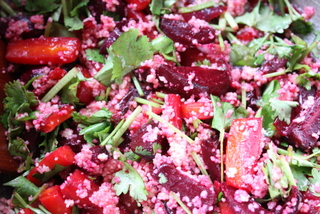 Roasted betroot cous cous