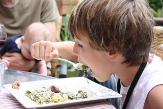 Broadbean dill rice Warning: Kid eating vegetables!