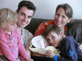 Jasmine, Tom, Amber (4 hours old), Conor and a very relieved me!