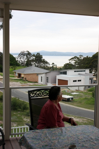 Oma checking out the view from the Quarterdeck