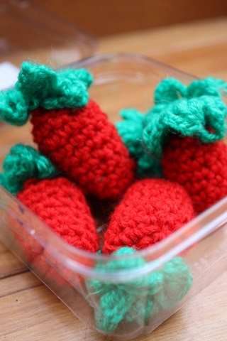 Crochet strawberries